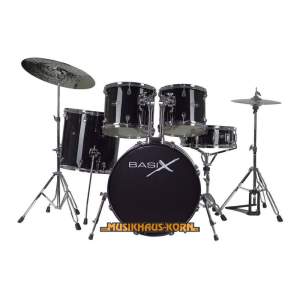 Basix Schlagzeug Classic Set 1 Schwarz Demoware