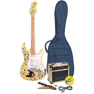 SPONGEBOB E-Gitarre mit Verstärker und Zubehör Gelb