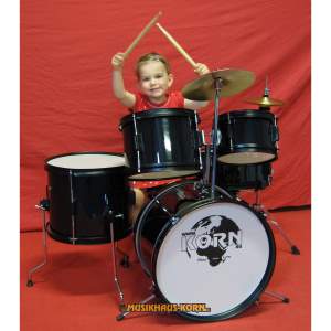 KORN Kinderschlagzeug TIMON 16 Zoll Black