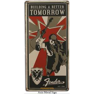 Fender Metallschild Axis Vintage