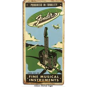 Fender Metallschild Allies Vintage